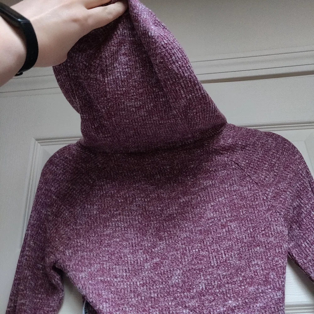 Gymshark Slounge Cropped Hoodie Deep Plum Marl Size XS - Picture 5 of 7